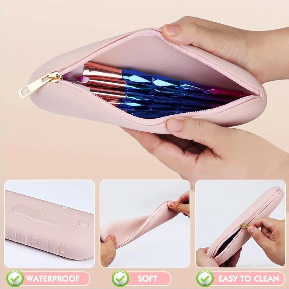 Silicone makeup brush holder